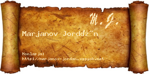 Marjanov Jordán névjegykártya